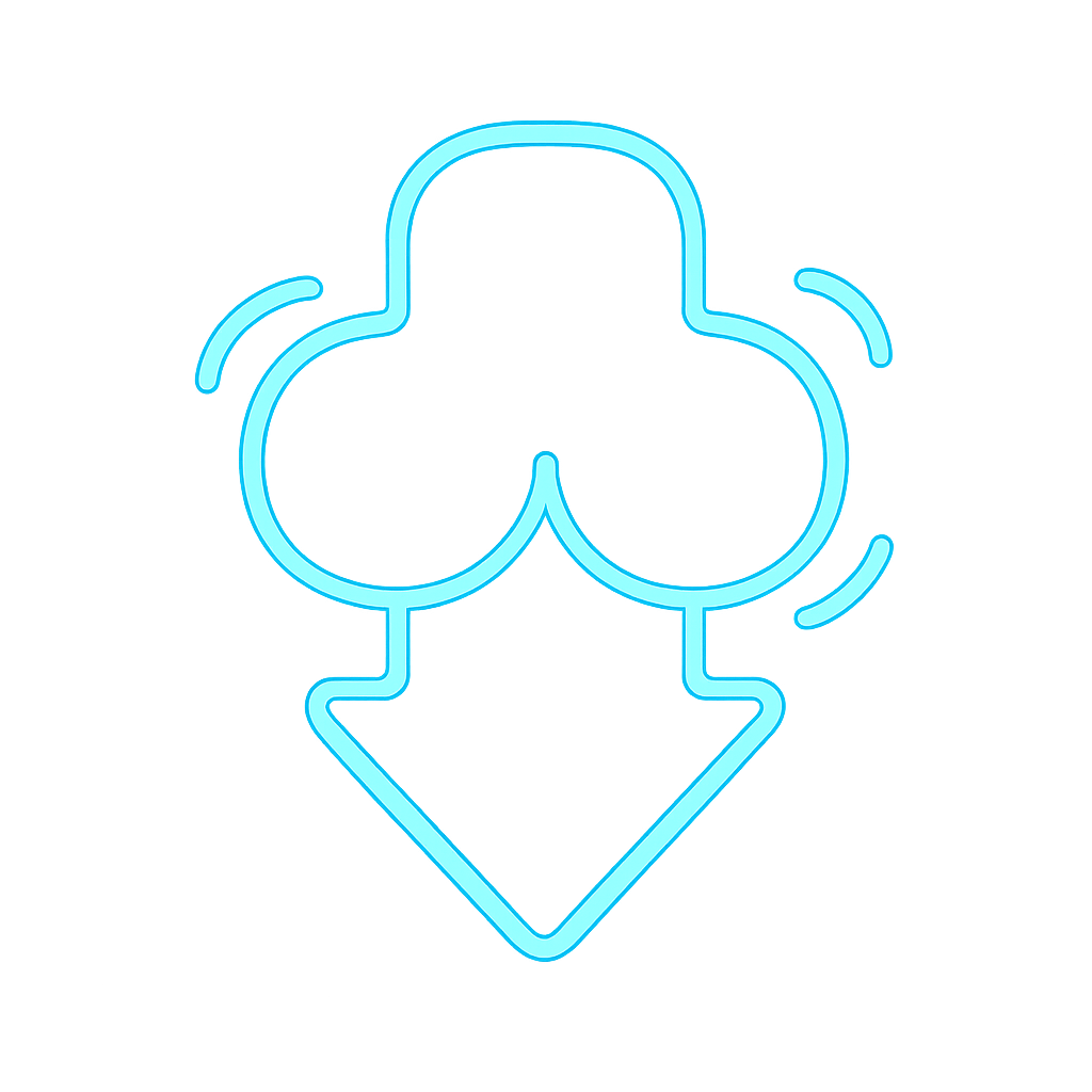 Gravity icon - neon cartoon illustration