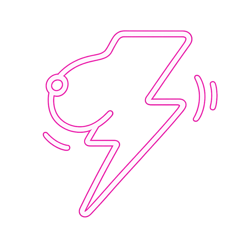 Impulse icon - neon cartoon illustration